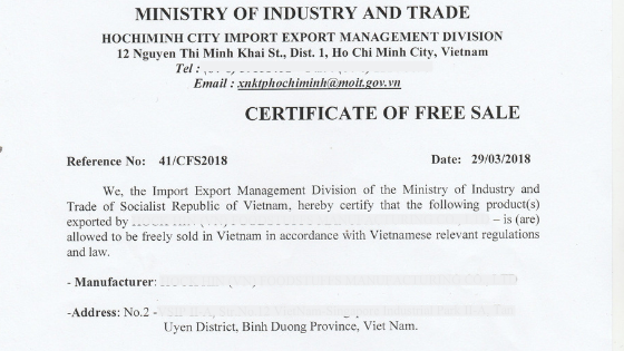 Giấy phép Certificate of Free Sale cho cà phê xuất khẩu