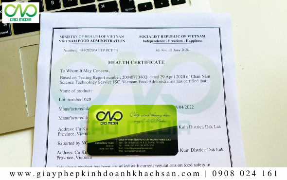 Giấy chứng nhận Health Certificate là gì