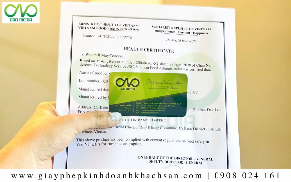 Mẫu giấy chứng nhận Health Certificate