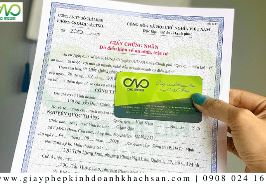 Giấy phép an ninh trật tự cho cơ sở kinh doanh dịch vụ lưu trú