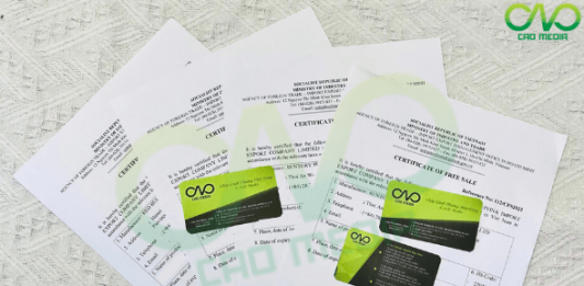 Giấy phép Certificate of free sale sản phẩm bột chiên xù