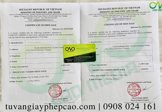 Quy trình xin giấy phép xuất khẩu nước chanh dây ra nước ngoài