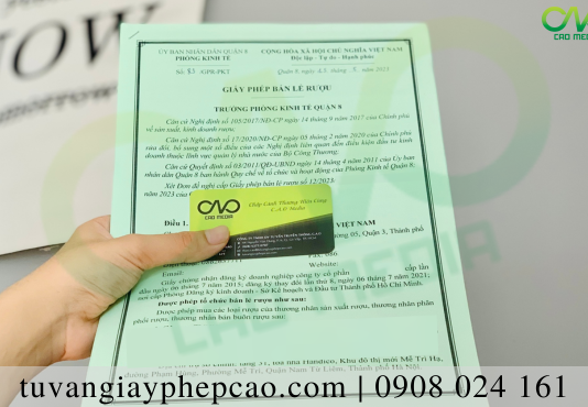 Xin cấp giấy phép bán lẻ rượu ở Quận 8 nhanh chóng nhất