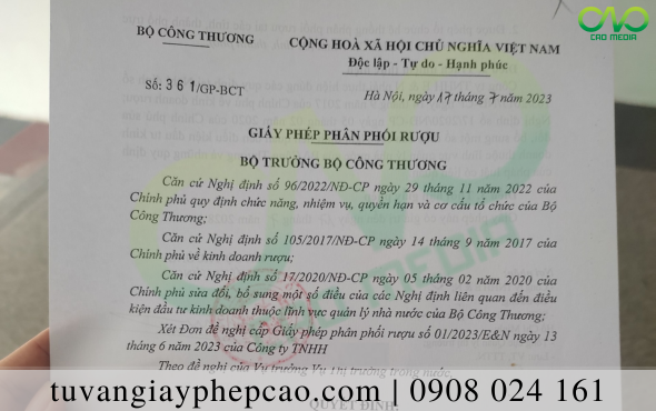 Dịch vụ xin giấy phép nhập khẩu rượu vào Việt Nam uy tín