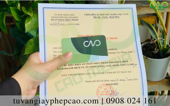 Giấy phép an toàn thực phẩm cho quàn cà phê rang xay - xin cấp nhanh