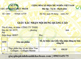 Giấy phép quảng cáo thực phẩm chức năng