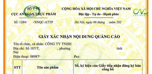 Giấy phép quảng cáo thực phẩm chức năng
