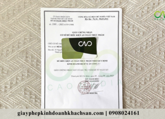 Chứng nhận an toàn thực phẩm cho quán ăn
