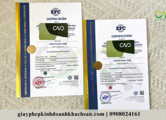 Giấy chứng nhận HACCP cơ sở bánh