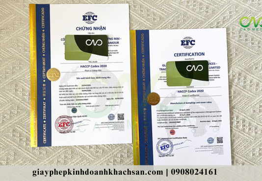 Giấy chứng nhận HACCP cơ sở bánh