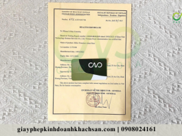 giấy chứng nhận Health Certificate