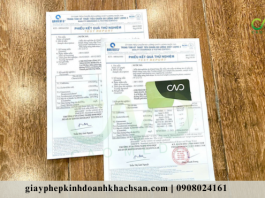 Phiếu kiểm nghiệm sản phẩm nước đá